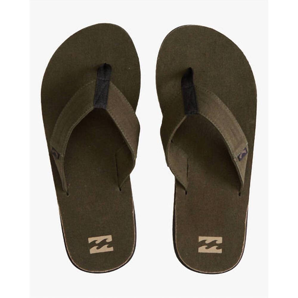 NEW BILLABONG men's overhead hemp slip-on sandals in military